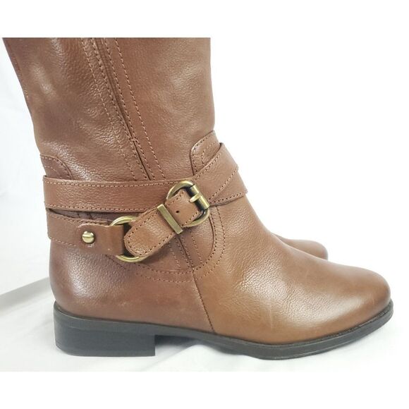 Naturalizer Brown leather low heel Boots w buckle top&ankle sz 6M inside zipper - Picture 10 of 15